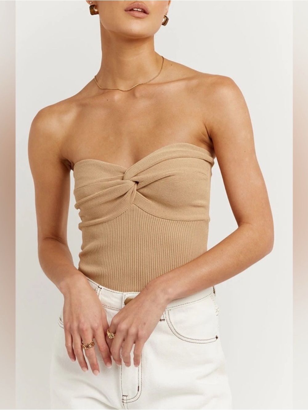 DISSH Knit Beige Tube Top